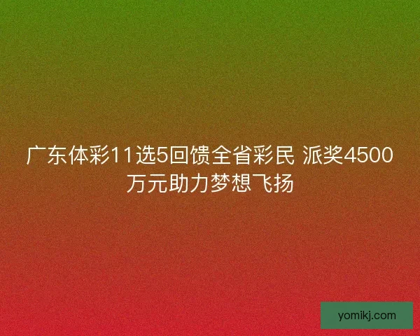 广东体彩11选5回馈全省彩民 派奖4500万元助力梦想飞扬