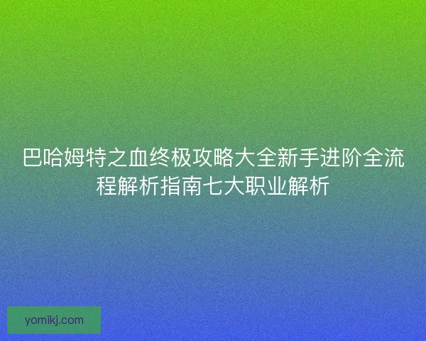 巴哈姆特之血终极攻略大全新手进阶全流程解析指南七大职业解析